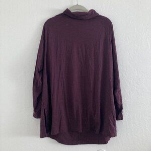 J Jill Luxe Supima Everyday Turtleneck Tunic Long Sleeve Purple Travel Lounge XL